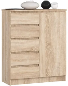Komoda K80 1D 5SZ PK dub sonoma