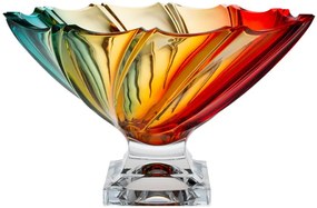 Krištáľová misa na nohe, Bohemia Treasury, PONTI - Rainbow, 31 cm