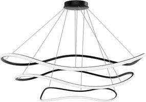 Toolight Toolight, LED závesná lampa 40/60/80cm, 82W, 3000K, LHJ016-CP3, čierna matná, OSW-50006