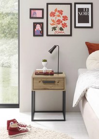 Nočný stolík s 1 zásuvkou Suna, dub artisan