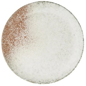 MADAM STOLTZ Keramický tanier White/Orange 27 cm