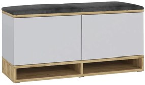 Bestent Botník s lavicou na sedenie White/ Craft/ Grey 100x50x37cm