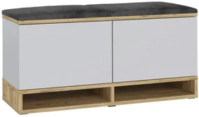 Bestent Botník s lavicou na sedenie White/ Craft/ Grey 100x50x37cm
