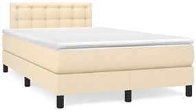 Boxspring posteľ s matracom a LED krémová 120x190 cm látka 3270072