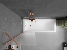 Mexen Next, 1-krídlová vaňová zástena 60 x 150 cm, 6mm sklo námraza, medená matná, 895-060-000-00-30-65