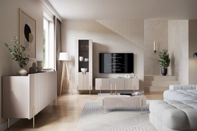 TV stolík Malmi 150 cm - kašmírová / zlatá