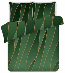 Súprava saténovej posteľnej bielizne fľašková zelená ARGONGREEN 220 x 200 cm