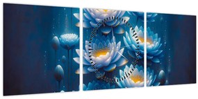 Obraz - Lekná pod hladinou (s hodinami) (90x30 cm)