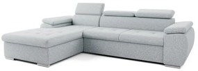 Rozkladacia rohová sedacia súprava do L s úložným priestorom PADUA sivá ľavá