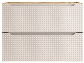 Závěsná skříňka pod umyvadlo Luxor Beige s deskou 60 cm béžová/dub olejovaný