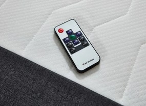 Postel boxspring s osvetlením Jefferson 140x200 cm, antracitová látka