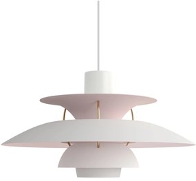Louis Poulsen Závesná lampa PH 5 White/Pale rose – výročná edícia