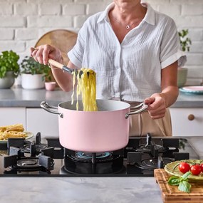 Elmich Nepriľnavý keramický hrniec Vital Ø 24 cm (6.3L) - ružová