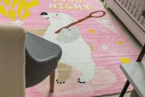 Koberec PLAY  medveď  hviezdy G4016-5, ružový