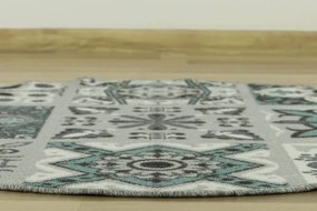 Protišmykový koberec Patchwork tyrkysový
