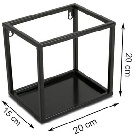 Závesná polica KVADRO 20 cm čierna