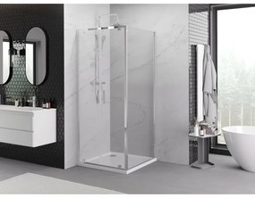 Mexen Exo, sprchovací kút s krídlovými dverami 80 x 80 cm, 6mm číre sklo, chrómový profil, 8182-080-080-01-00