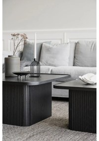 Čierny konferenčný stolík z dubového dreva Rowico Sullivan, 80 x 80 cm