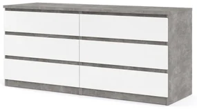 Komoda Simplicitous I beton/bílá lesk