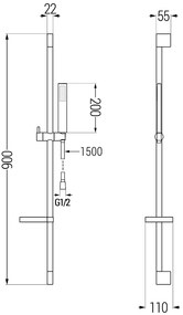 Mexen sprchový set DS00, chróm, 785004583-00