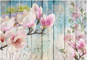 Fototapeta - Ružové kvety na drevo 250x175 + zadarmo lepidlo