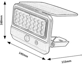 Rabalux 77040 - LED solárne nástenné svietidlo FLAXTON LED/7W/3,7V IP54 čierne