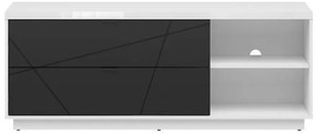 Televízny stolík BRW FORN RTV2S biely lesk/čierny mat