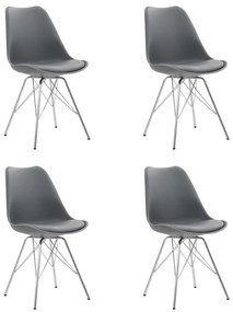 Jedálenské stoličky 4 ks, sivé, umelá koža 283874