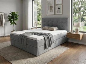Čalúnená posteľ boxspring DIRELIS TRINITY 180x200 cm sivá Matrac: Bonell pružinová matrac