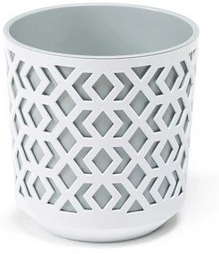 PLASTOVÝ KVETINÁČ ETNIC SADA 2KS 14,8X13,9 CM+20,1X19,5 CM BIELA