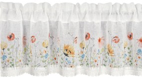 KRÁTKA ZÁCLONA NA PÁSKE NATI 150X30 CM KVETY