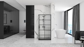 Obdĺžnikový sprchovací kút REA CONCEPT 80x100 cm, čierny/transparent - bez vaničky