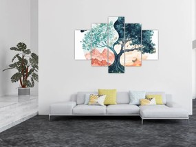 Obraz – Akvarelový strom plný života (150x105 cm)