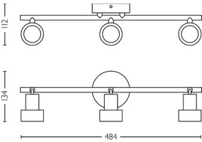 Philips - Bodové svietidlo CONDUIT 3xGU10/5W/230V čierna/mosadz