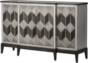 Komoda Stilig ST504 152 cm z masívu sivá/zlatá
