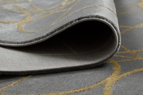 styldomova Sivý koberec Glamour Emerald 1010 so zlatým vzorom