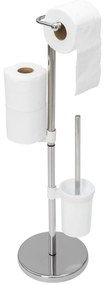 Tutumi, kovový stojan na WC papier s kefou, 392597, chrómová, HOM-07589