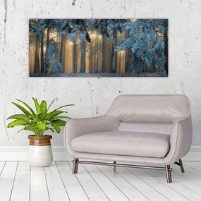 Obraz zasneženého lesa (120x50 cm)
