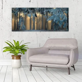 Obraz zasneženého lesa (120x50 cm)