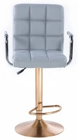 LuxuryForm Barová stolička VERONA na zlatom tanieri - šedá
