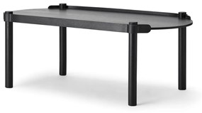 Stolík Woody Table, oválny – čierny dub