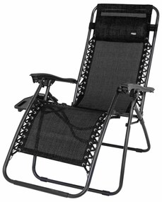 Záhradné a plážové ležadlo čierne