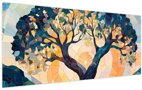 Obraz – Mozaika – slnko a strom II. (120x50 cm)