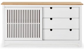 Biela drevená komoda Marckeric Bruna