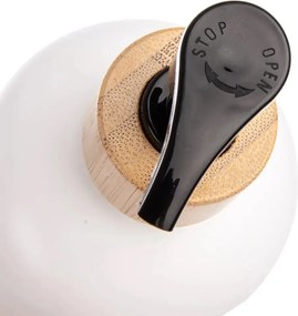 Orion Sada 2 dávkovačov s bambusovou táckou na mydlo/ jar, čierno-biela