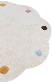 Okrúhly detský bavlnený koberec ⌀ 120 cm béžový DUREVI Beliani