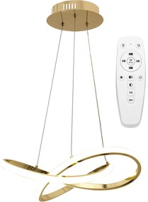 Toolight - Moderné LED kruhové závesné stropné svietidlo + diaľkové ovládanie APP390-CP, zlatá, OSW-06906