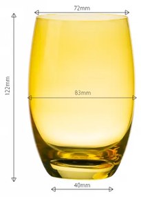 Lunasol - Poháre Tumbler žlté 460 ml 6 ks - Optima Glas Lunasol (322832)