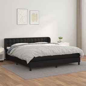 Boxspring posteľ s matracom čierna 160x200 cm umelá koža 3127319