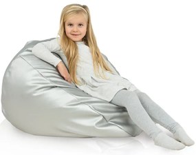 Sedací vak SAKO - strieborný ekokoža